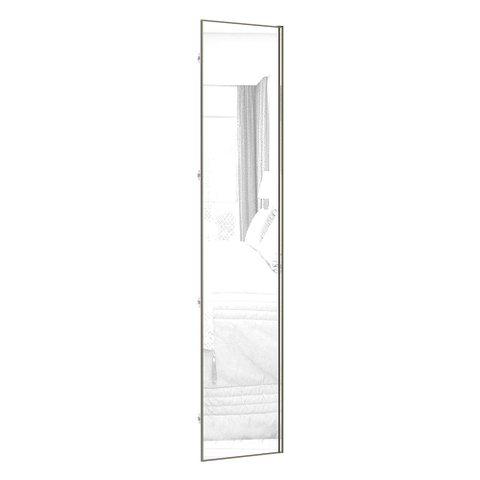 Porta para Closet com Espelho Individual 50cm com Puxador Perfil Inox Luciane Móveis