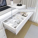 Ver imagem 4 de Escrivaninha Mesa de Escritório 100% MDF com 5 Gavetas 45 x 136cm Branca Casuá