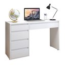 Ver imagem 3 de Escrivaninha Mesa de Escritório 100% MDF com 5 Gavetas 45 x 136cm Branca Casuá