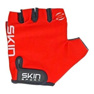 Luva Ciclismo Skin Sport Fun Meio Dedo Vermelha