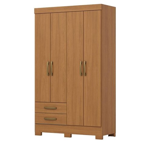 Guarda Roupa Lima 04 Portas e 02 Gavetas com Pés Be12 Cinamomo - Henn - Briz