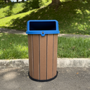 Ver imagem 3 de Lixeira Madeira Plástica 75 Litros - 50 Cm:marrom/azul