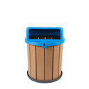 Ver imagem 1 de Lixeira Madeira Plástica 75 Litros - 50 Cm:marrom/azul