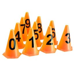 10 Cones Numerados 24Cm para Treinamento Ax Esportes Laranja - 2