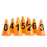 10 Cones Numerados 24cm para Treinamento Ax Esportes Laranja - 1