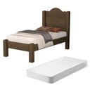 Ver imagem 1 de Cama Solteiro Thalia Estrado Reforçado Chocolate com Colchão