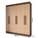 Ver imagem 4 de Guarda-roupa Casal Suíça 6 Portas 2 Gavetas 100% Mdf Castanho/nude - Panorama Móveis