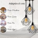 Ver imagem 3 de Pendente Diamante Preto Moderno Lustre Luminária Balcão de Cozinha Área Gourmet