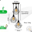Ver imagem 5 de Pendente Diamante Preto Moderno Lustre Luminária Balcão de Cozinha Área Gourmet