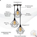 Ver imagem 4 de Pendente Diamante Preto Moderno Lustre Luminária Balcão de Cozinha Área Gourmet