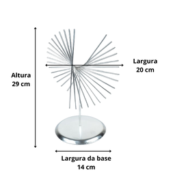 Escultura Enfeite de Ferro Prateado Decorativo para Mesa - 4