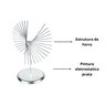 Escultura Enfeite de Ferro Prateado Decorativo para Mesa - 6