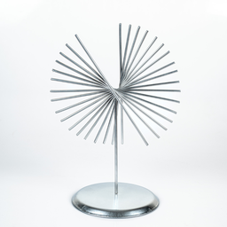 Escultura Enfeite de Ferro Prateado Decorativo para Mesa - 2