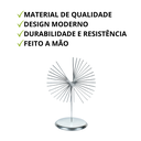 Ver imagem 3 de Escultura Enfeite de Ferro Prateado Decorativo para Mesa