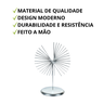 Escultura Enfeite de Ferro Prateado Decorativo para Mesa - 3
