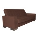 Ver imagem 3 de Sofá Cama 2 Lugares para Sala de Estar Lisboa Suede Marrom