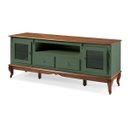 Ver imagem 3 de Conjunto Rack 60503 + Painel 50513 para Sala Pés Luiz Xv 2 Gavetas 2 Portas - Verde Musgo/imbuia