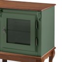 Ver imagem 5 de Conjunto Rack 60503 + Painel 50513 para Sala Pés Luiz Xv 2 Gavetas 2 Portas - Verde Musgo/imbuia