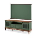 Ver imagem 1 de Conjunto Rack 60503 + Painel 50513 para Sala Pés Luiz Xv 2 Gavetas 2 Portas - Verde Musgo/imbuia