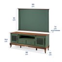 Ver imagem 7 de Conjunto Rack 60503 + Painel 50513 para Sala Pés Luiz Xv 2 Gavetas 2 Portas - Verde Musgo/imbuia