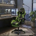 Ver imagem 2 de Cadeira Gamer Ômega Sallar Home Courino Encosto Reclinável com Apoios Preto e Verde