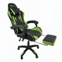 Ver imagem 6 de Cadeira Gamer Ômega Sallar Home Courino Encosto Reclinável com Apoios Preto e Verde
