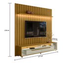 Ver imagem 3 de Rack com Painel para Tv até 70 Polegadas Perla 2 Gavetas 1 Prateleira Cedro/off White - Pnr Móveis