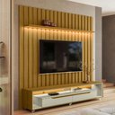 Ver imagem 1 de Rack com Painel para Tv até 70 Polegadas Perla 2 Gavetas 1 Prateleira Cedro/off White - Pnr Móveis
