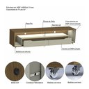 Ver imagem 5 de Rack com Painel para Tv até 70 Polegadas Perla 2 Gavetas 1 Prateleira Cedro/off White - Pnr Móveis