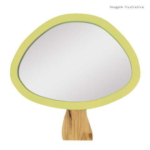 Espelho Decorativo Infantil 43x43cm Cogumelo Amarelo
