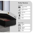 Ver imagem 2 de Cama Box Baú Solteiro Couro Preto + Colchão Life D33 Pillow Top 61x88x188cm Branco - e-Shop Casa