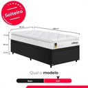 Ver imagem 3 de Cama Box Baú Solteiro Couro Preto + Colchão Life D33 Pillow Top 61x88x188cm Branco - e-Shop Casa