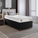 Ver imagem 5 de Cama Box Baú Solteiro Couro Preto + Colchão Life D33 Pillow Top 61x88x188cm Branco - e-Shop Casa