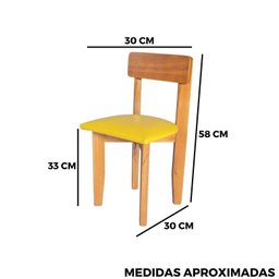 Cadeira Infantil de Madeira com Estofado:amarelo - 6