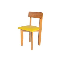 Cadeira Infantil de Madeira com Estofado:amarelo - 5