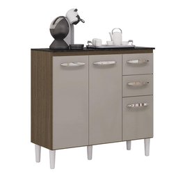 Balcão de Cozinha Isadora Castanho Off White - Poquema - 1 Balcão de Cozinha Isadora Castanho Off White - Poquema - 1