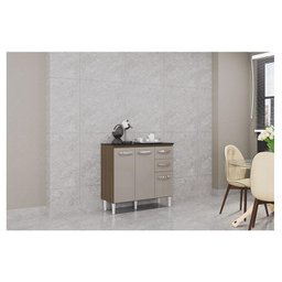 Balcão de Cozinha Isadora Castanho Off White - Poquema - 4 Balcão de Cozinha Isadora Castanho Off White - Poquema - 4