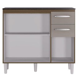 Balcão de Cozinha Isadora Castanho Off White - Poquema - 2 Balcão de Cozinha Isadora Castanho Off White - Poquema - 2