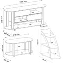 Ver imagem 4 de Rack 65 Pol Mesa Centro e Apoio Sala Ma4 Cedro Off White Arly