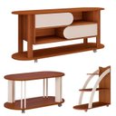 Ver imagem 3 de Rack 65 Pol Mesa Centro e Apoio Sala Ma4 Cedro Off White Arly