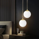 Ver imagem 2 de Luminária Lustre Pendente 215cm Jabuticaba Globo Vidro 15cm Metal Teto Gimpo Pj15:dourada