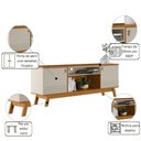 Ver imagem 2 de Rack para TV Colorado 180cm MDP e MDF Retrô com Pés Palito Off White Casah