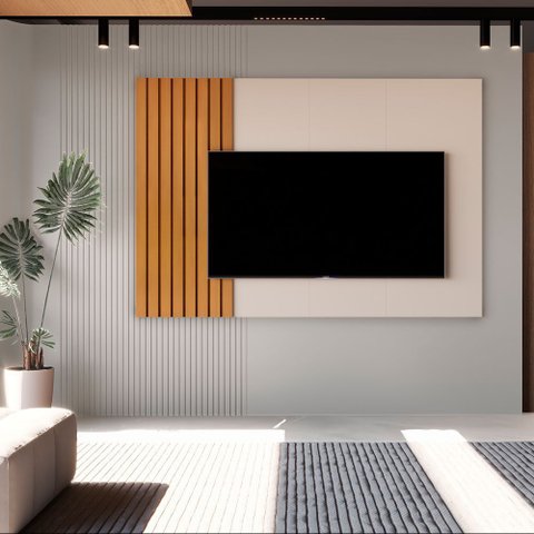 Painel para TV Sala de Estar Quarto Boto 180cm MDF Home Theater Moderno Just Time