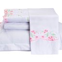 Ver imagem 1 de Jogo de Cama Emozione Casal King Size 4 Peças Percal 200 Fios 100% Algodão Bordado - Branco