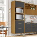 Ver imagem 4 de Paneleiro Torre Quente 1 Porta 3 Gavetas Imperatriz Nesher Móveis Freijó-grafite