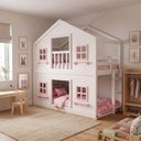 Ver imagem 1 de Beliche Infantil Montessoriano Casinha Dos Sonhos com Fechamento Inferior em Madeira Maciça Branco/