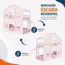 Ver imagem 5 de Beliche Infantil Montessoriano Casinha Dos Sonhos com Fechamento Inferior em Madeira Maciça Branco/