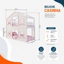Ver imagem 3 de Beliche Infantil Montessoriano Casinha Dos Sonhos com Fechamento Inferior em Madeira Maciça Branco/