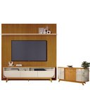 Ver imagem 1 de Estante Home Theater com Bancada Suspensa Luna com Aparador para Sala Buffet Mônaco Cinamomo Off