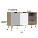 Ver imagem 5 de Buffet Aparador 2p 2g 140 Cm Carvalho Branco Grafite Prata Arly